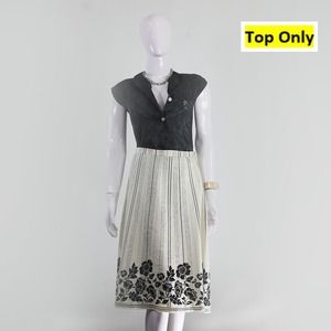 Trendy Pink Vanilla Black Lace V-Neck Top, Casual Chic, UK 10, US 6